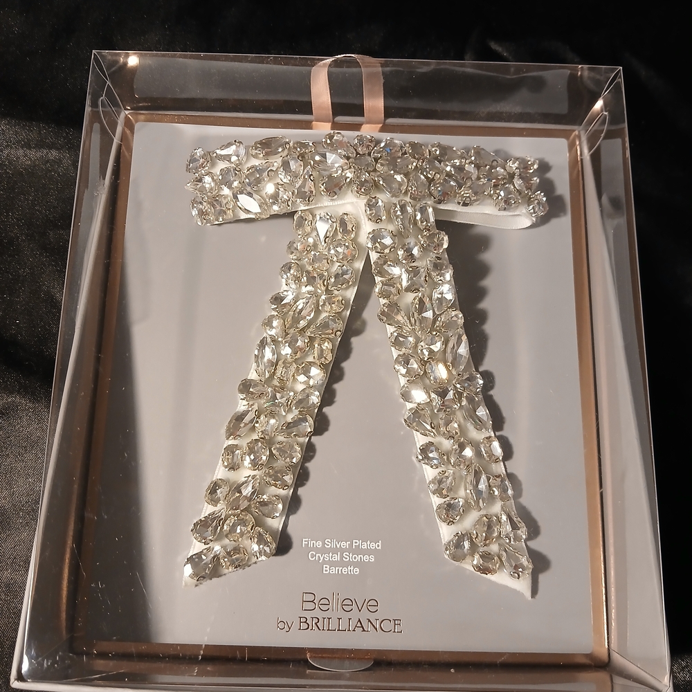 Believe by Brilliance Silver Crystal Hair Barrette